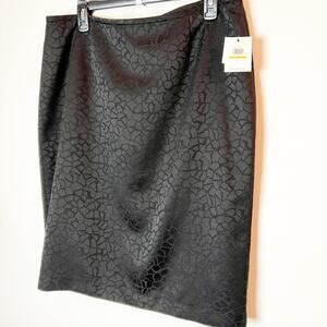 Calvin Klein Black Zip Back- Pencil Suit Skirt Size 14 NWT